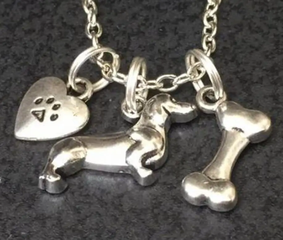 Vintage Greyhound Dog Pet Dachshund Choker Necklace Alloy Pendant Chain Collar Fashion Animal Jewelry For Women Gift | Украшения и