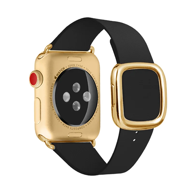 BOX W кожаный ремешок для Apple Watch 38 мм 40 42 44 Современная Замена пряжки iWatch серии 4 3 2