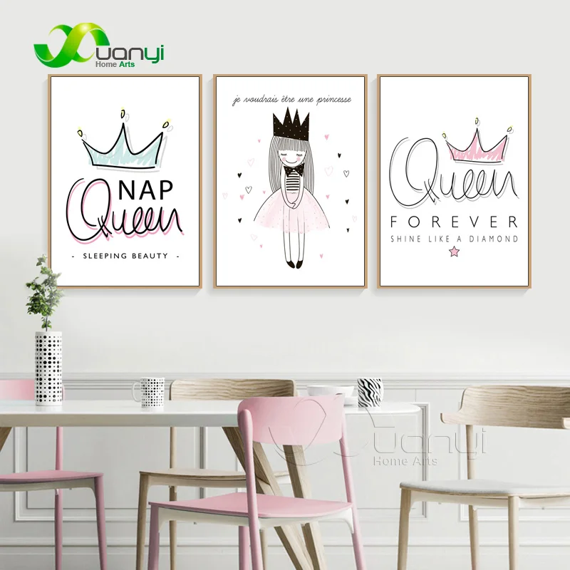 1 панель абстрактных картин для девочек Nordice скандинавский холст с цитатами