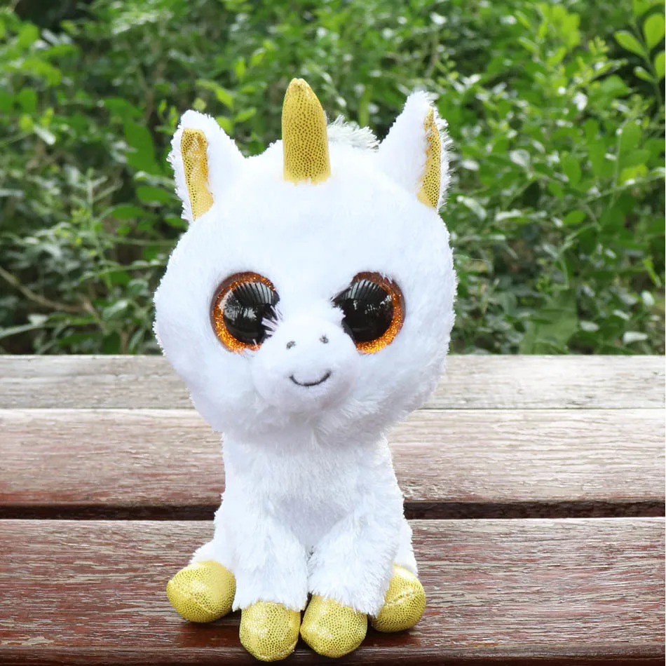 Ty Beanie Boos серый Кот плюшевая кукла девочка подарок на день рождения Единорог Сова собака лиса 15 см большие глаза Плюшевые животные и плюшевая кукла