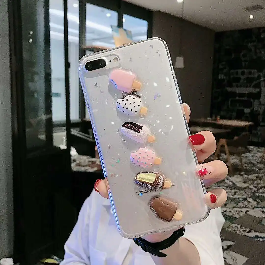 Летний свежий чехол для телефона с мороженым Iphone X Xs Max прозрачный мягкий из ТПУ 6s 7