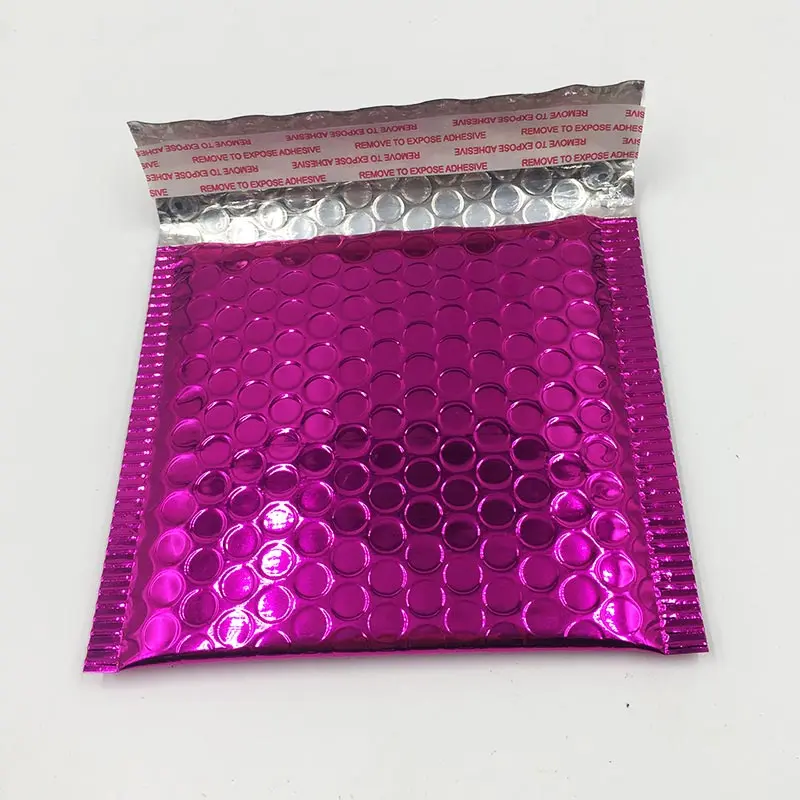 Rose red 50 шт./лот Пузырьковые конверты, сумки для почтовых отправлений, мягкий конверт для доставки, пузырьковый почтовый пакет, бизнес-товары, 15*13 см+ 4 см - Цвет: Rose red
