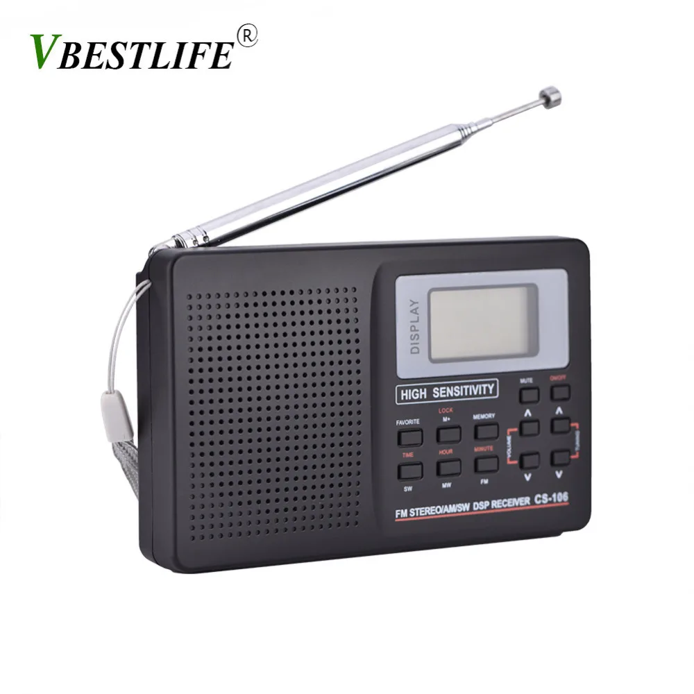 Портативный мини радиоприемник с поддержкой fm/AM/SW/LW/TV полночастотный будильник FM