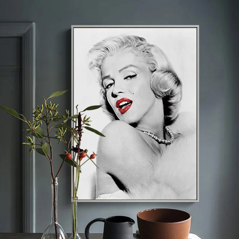 Marilyn Monroe Sexy Lips Nordic Style Canvas Painting Art Wall Pictures For Living Room Home Decor HD Posters And Prints | Дом и сад