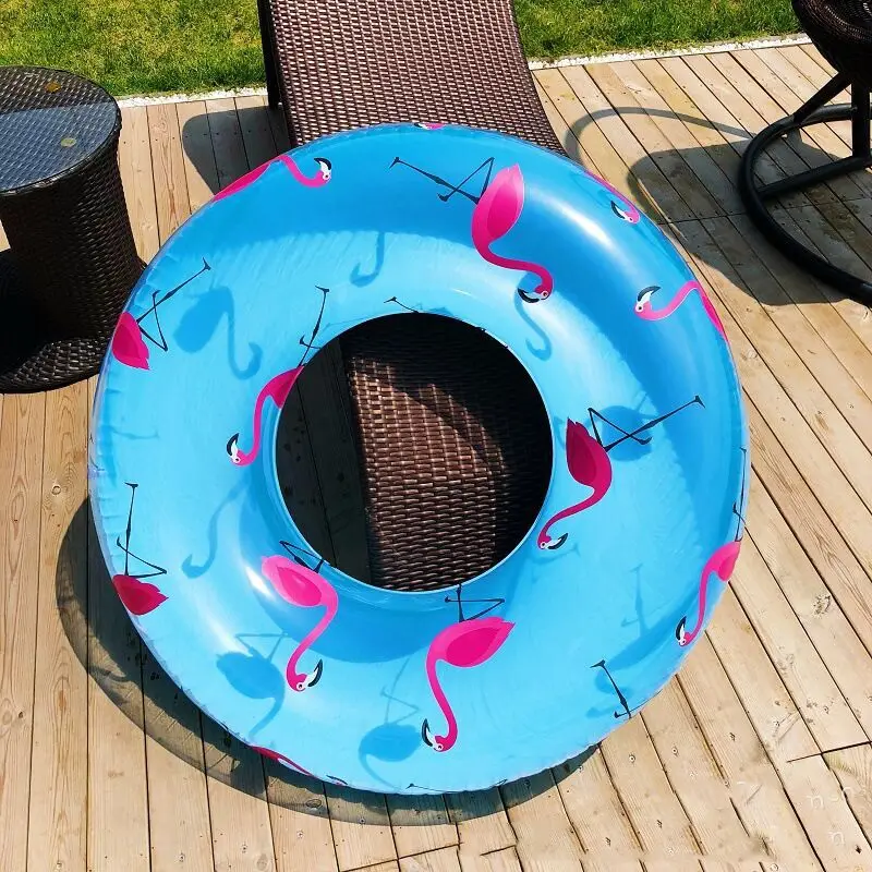 

110CM Giant Flamingo Print Swimming Ring INS Hot Floats Summer Pool Pary Inflatable Toys Air Mattress Boia Piscina