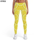 Леггинсы KYKU женские, с 3D-принтом, желтые, в готическом стиле, s легинсы, штаны для фитнеса