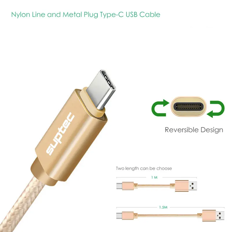 Кабель USB Type-C SUPTEC 3 1 для быстрой зарядки и синхронизации данных плетеный кабель C