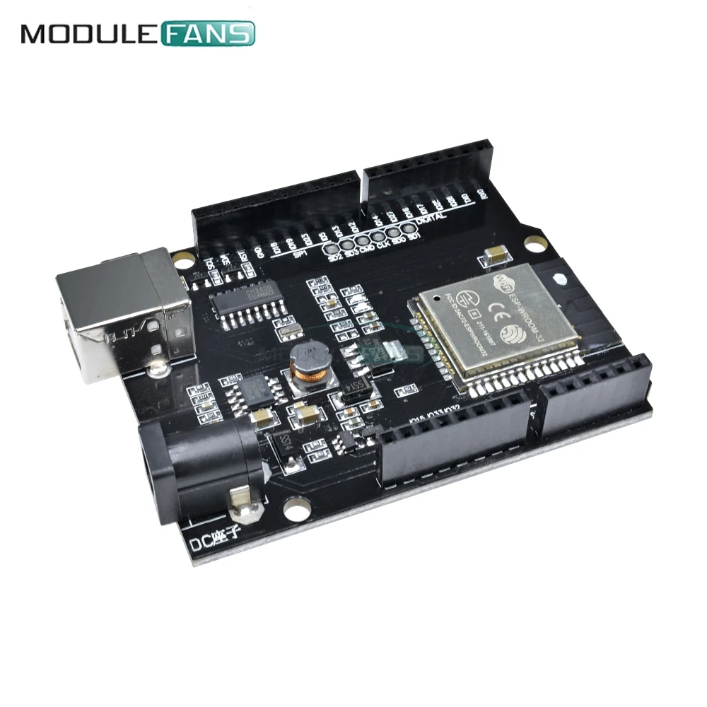 Макетная плата CH340 WeMos D1 R32 Mini ESP32 WIFI Bluetooth для Arduino UNO R3 с адаптером Type B/Micro