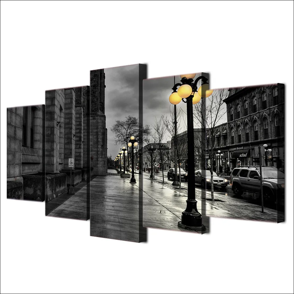 Домашний декор рамки современный HD Печатный холст картина 5 шт. черный белый цвет