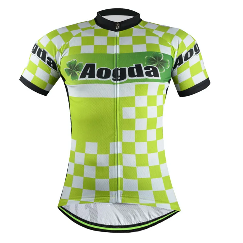 Aogda Зеленый Для мужчин Велоспорт Джерси велосипед Майо Топ цикла рубашки