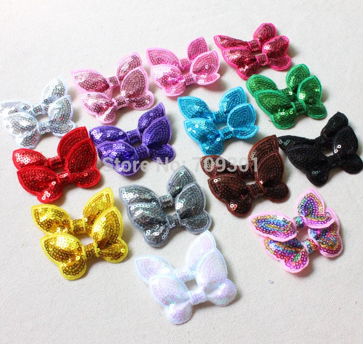 

100Pcs/Lot,2" Mini Sequin Baby Hair Bow,Girls HairBand,Newborn Infant Headband,DIY Kids Women Hairtie Hair Accessories