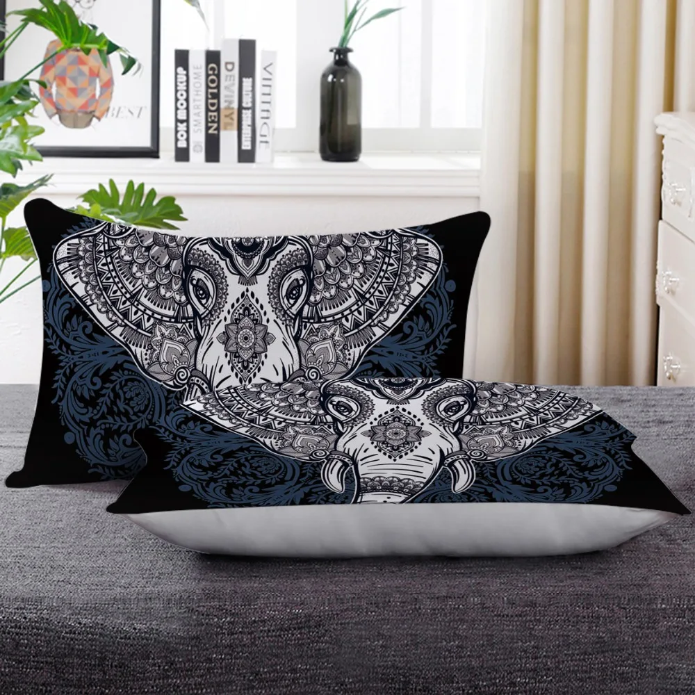BeddingOutlet подушка для тела в виде слона богемное черное постельное белье мандала