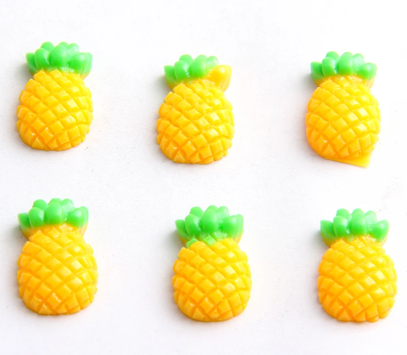 Low Price MIX 40Pcs Cute Flatback Resin Yellow Pineapple Cabochon Scrapbooking Crafts NXET445 | Украшения и аксессуары