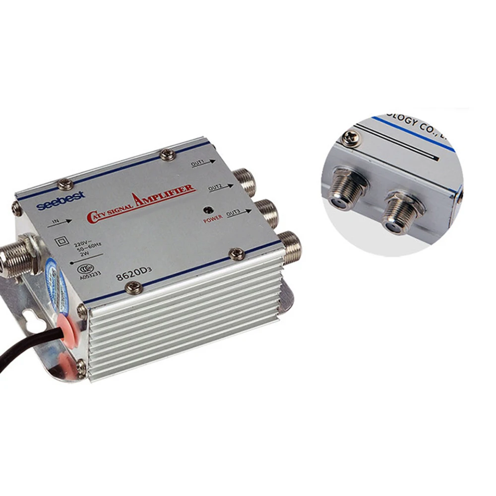 Новый 220 В 1 в 3 из CA ТВ кабель сплиттер усилитель 20dB цифровой антенный сигнала 45 860