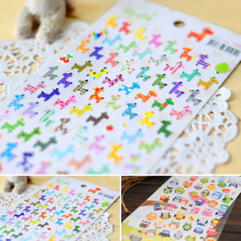 

Cartoon Owl Giraffe Animals Memo Stationery Sticker Paper Stickers For Diary Planner Mobile Decorative Bubble School Supplies