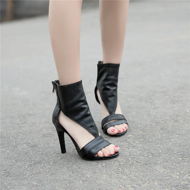 Женские ботинки с вырезами YMECHIC летние пикантные ботильоны узкими ремешками и