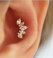 lot 10pcs body jewelry shine cz gems ear studsearring helix bar upper earring body piercing diath earring 16g new