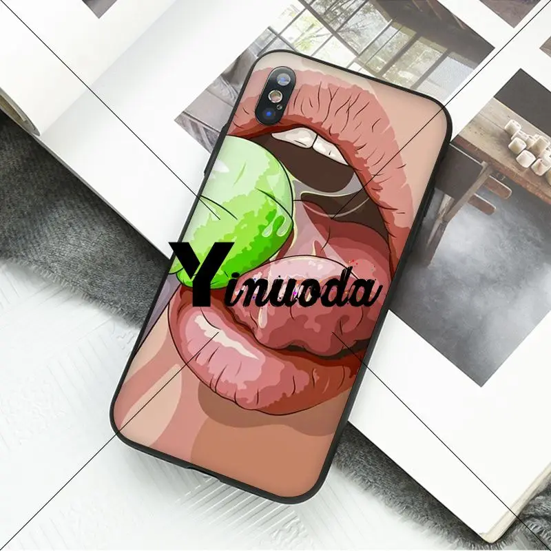 Yinuoda сексуальный летний черный силиконовый чехол для телефона из ТПУ Apple iPhone 8 7 6 6S