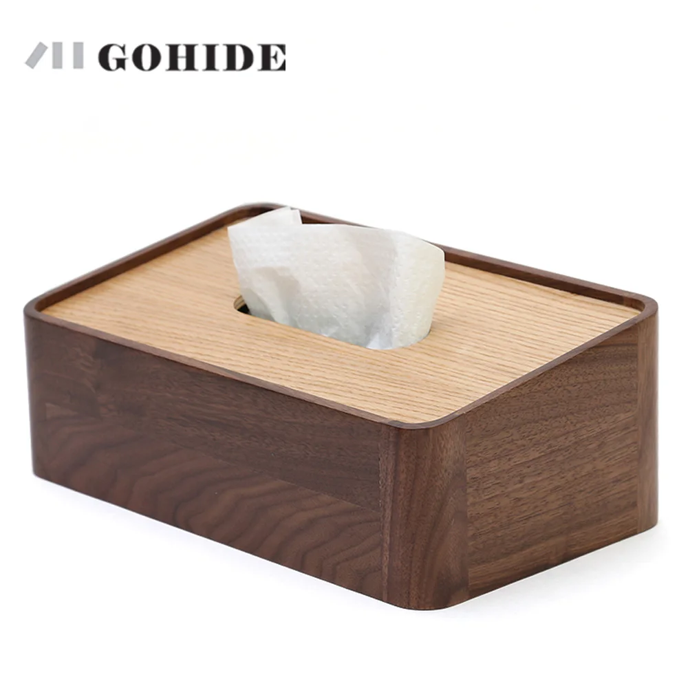 JUH деревянная коробка для ткани диспенсер салфеток бумажный чехол хранения