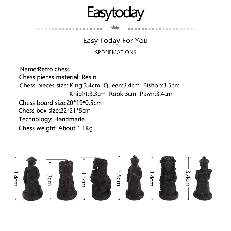Easytoday традиционные шахматы деревянные игры синтетическая деревянная шахматная