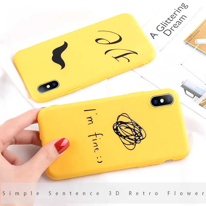 Lovebay чехол для iphone X 7 8 Plus модная Милая мультяшная улыбка с буквами 6 6s мягкая