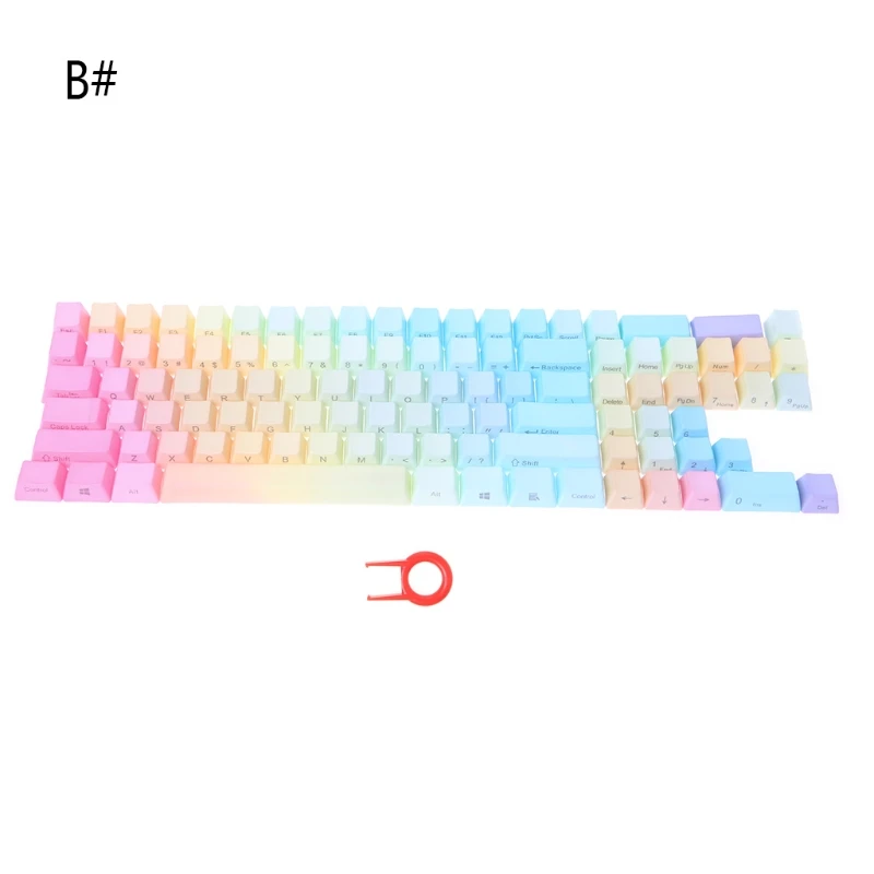 B Радуга Keycap Просвечивающая подсветка Keycap ANSI раскладка клавиатуры ключ OEM Caps - Цвет: B