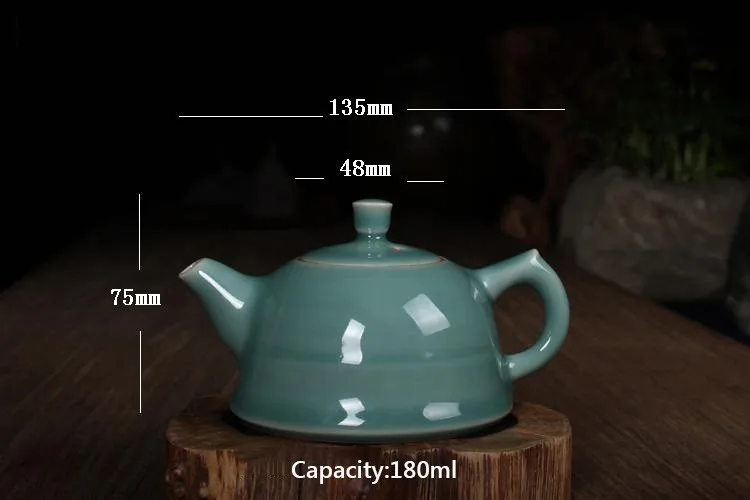 WIZAMONY Лидер продаж Longquan Celadon 180 мл Zisha керамика искусство плоский чайник фарфор Исин глина имитация антикварный чайник