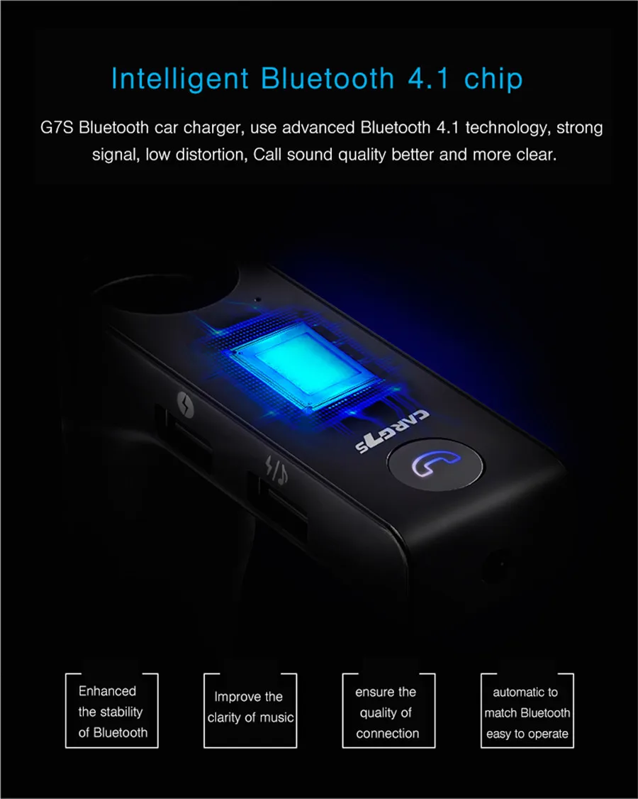 Автомобильный прикуриватель MP3 Bluetooth передатчик приемник громкой связи двойной USB Bluetooth плеер Aux передатчик автомобильное зарядное устройство G7S