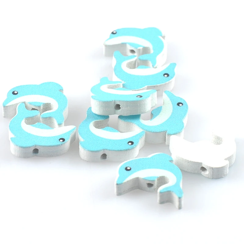 50 шт. деревянные бусины в виде дельфина 19x17 мм|beads for jewelry making|spacer beadswood spacer beads |