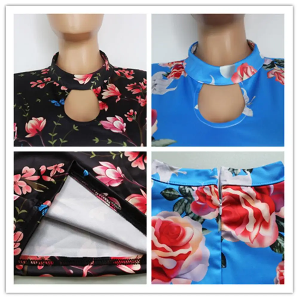 

Women Plus size S-5XL Floral Print Beach Party Maxi Dress Casual Short Sleeve Hollow Out Dresses Summer Female Big Size Vestidos