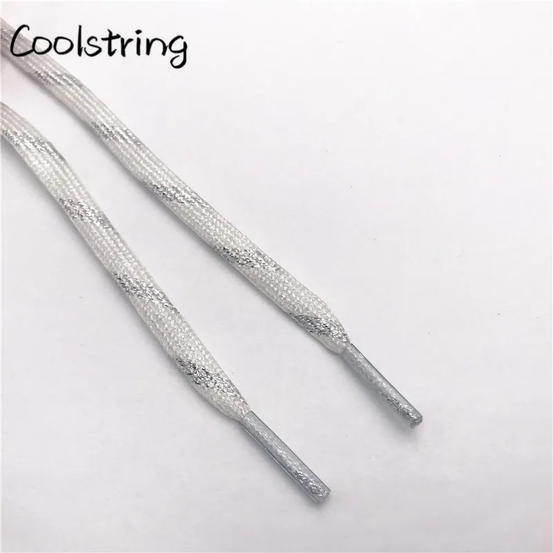 Coolstring 7 мм двухслойные блестящие цветные блестящие шнурки, длинные шнурки для обуви, белые, черные, красные, золотые, серебряные шнурки 60-180 см