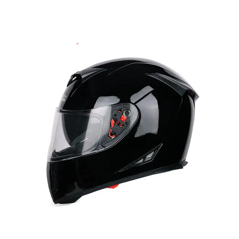 BLACK Мотоциклетный шлем с полным лицом Capacete цельное покрытие защитные емкости Para двойные линзы мотоцикл Cascos Мотокросс точка стандарт - Цвет: BLACK