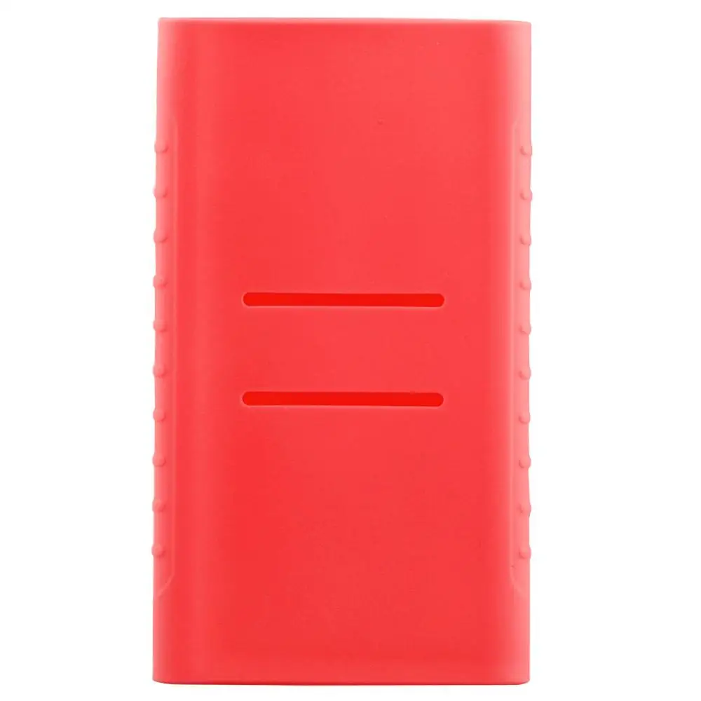 pink Силиконовый чехол для Xiaomi power Bank 10000mAh PLM02ZM портативный внешний аккумулятор резиновый корпус - Цвет: pink