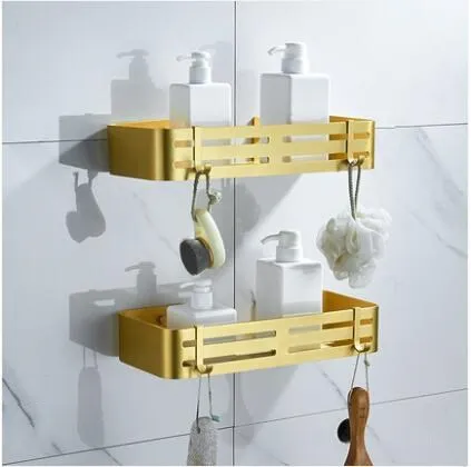 corner shelf 2 Золотые аксессуары для ванной комнаты, держатель для полотенец, держатель для полотенец, щетка для унитаза, угловая полка для ванной комнаты, набор аксессуаров для ванной комнаты - Цвет: corner shelf 2