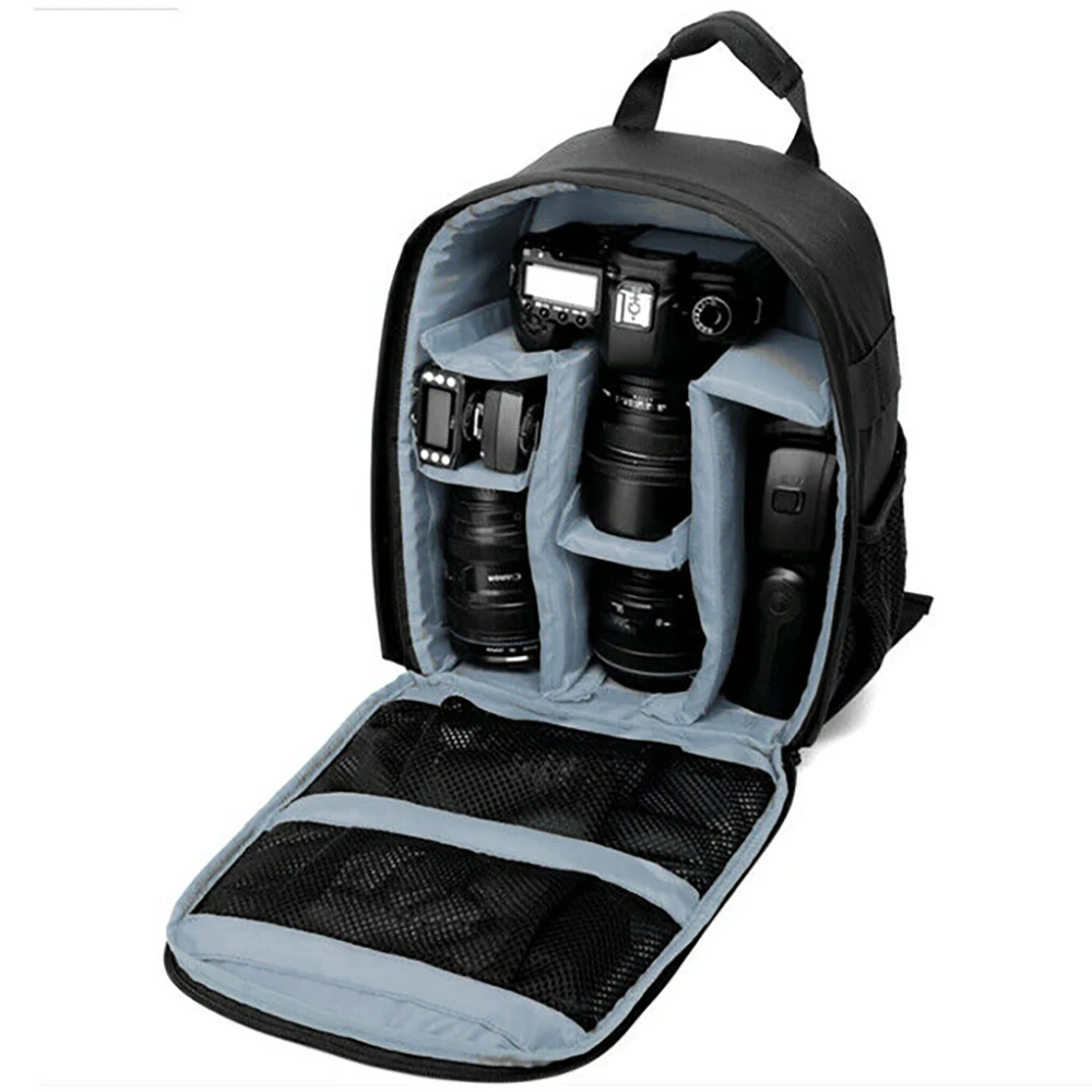 gray Camera Bag Модные Мульти-функциональная камера рюкзак видео цифровой сумка Водонепроницаемый открытый Камера Фото сумка чехол для Canon/DSLR/для Nikon - Цвет: gray Camera Bag