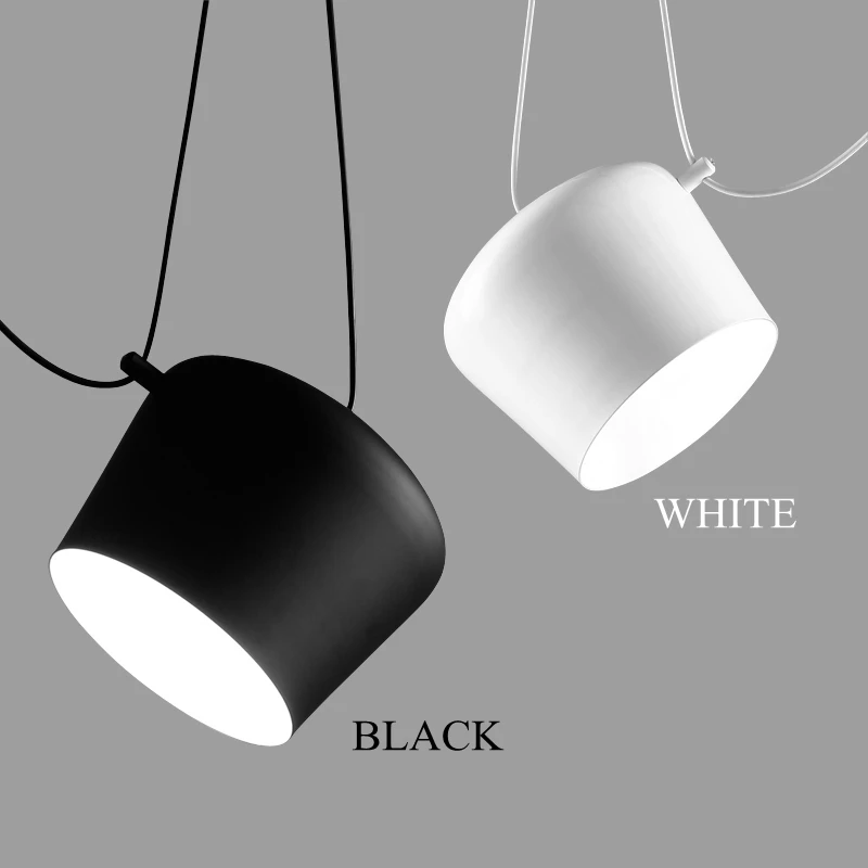 Современная ударная люстра Snare освещение белый/черный алюминиевый абажур E27