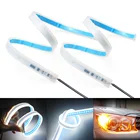 Новые тонкие дневные ходовые огни автомобиля 30 см x 45 см 60 см максимальный расход головной светильник s полосы светодиодный дневной светильник указатель поворота Ангел глаз белый янтарь Светодиодный дневной светильник