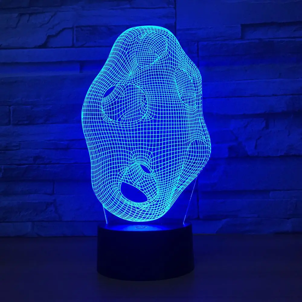 3D лампа художественная абстракция 7 цветов Светодиодная Ночная для детей