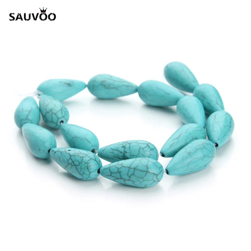 SAUVOO 1 нить синие Бусины природные камни россыпью разделитель бусины капли воды 2*2