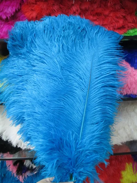 sky blue Высокое качество, 20 шт, натуральные страусиные перья, 16-18 дюймов/40-45 см, сделай сам, для сцены, свадебной вечеринки, декоративные - Цвет: sky blue
