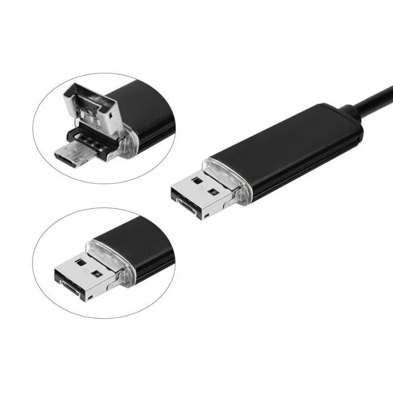 7 мм объектив 2 IN1 USB андроид эндоскоп Камера 2/5/10 м 3 Цвета змея трубой телефона Android