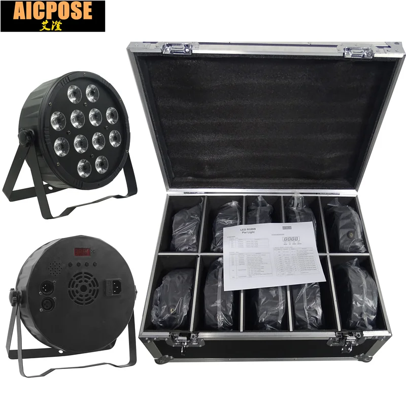 10 шт. 12x12 Вт led Par огни RGBW 4в1 12*12 плоский par dmx512 Дискотека профессиональный