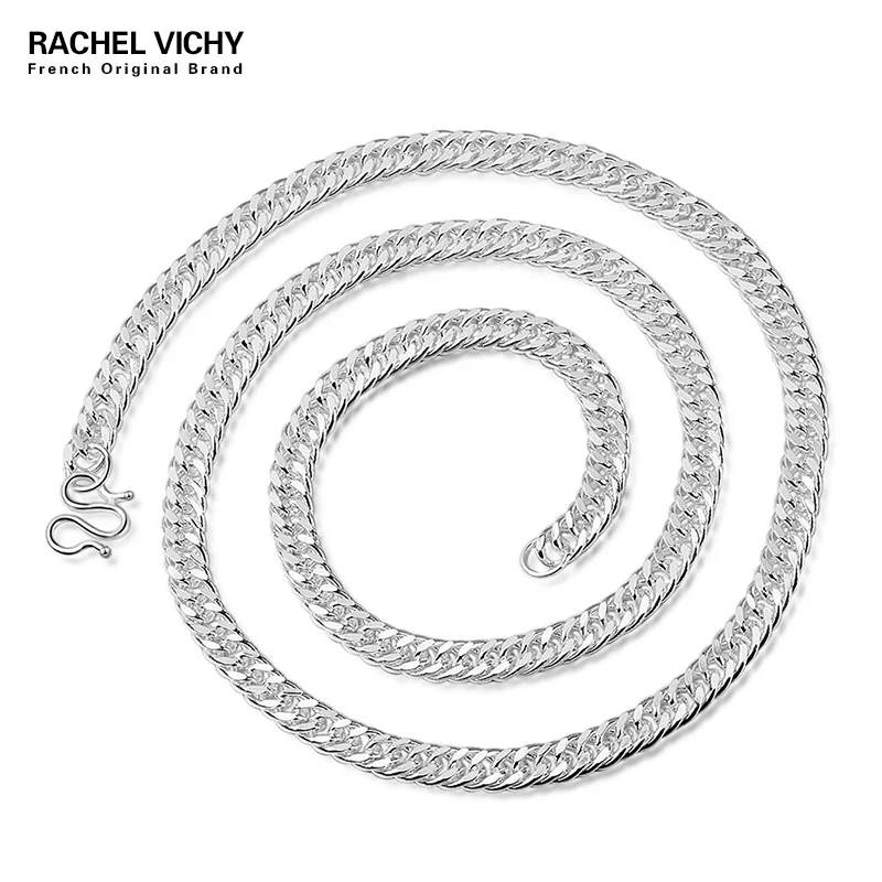 Высокополированное серебряное ожерелье RACHEL viши 4 мм 5 мощное для мужчин и женщин