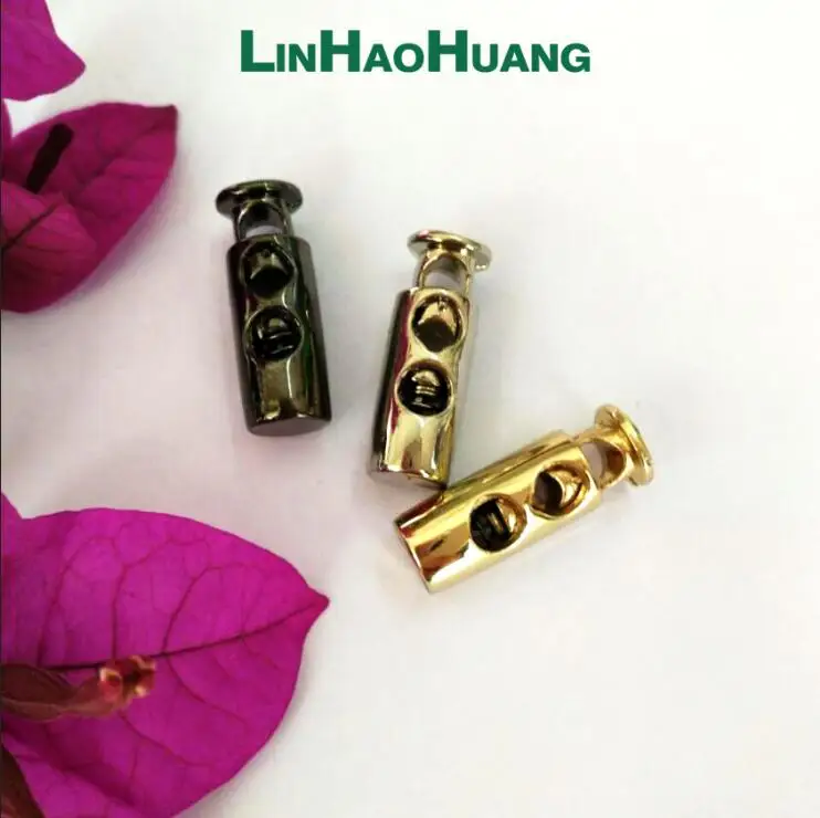 Круглый пробковый шнур 40 шт./лот из металлического сплава замки шнурка с двумя