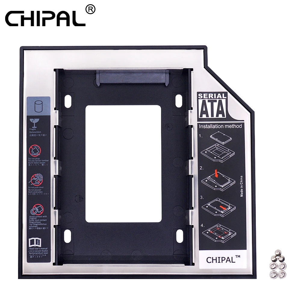 CHIPAL 100 шт. 2nd HDD Caddy 12 7 мм SATA 3 0 2 5 &quot1 ТБ SSD корпус для жесткого диска с Светодиодный