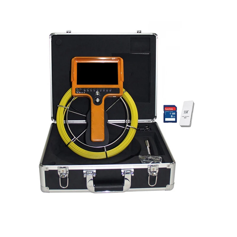 Система осмотра канализационной трубы с кабелем 20 м и ЖК дисплеем 7 дюймов 8 ГБ SD