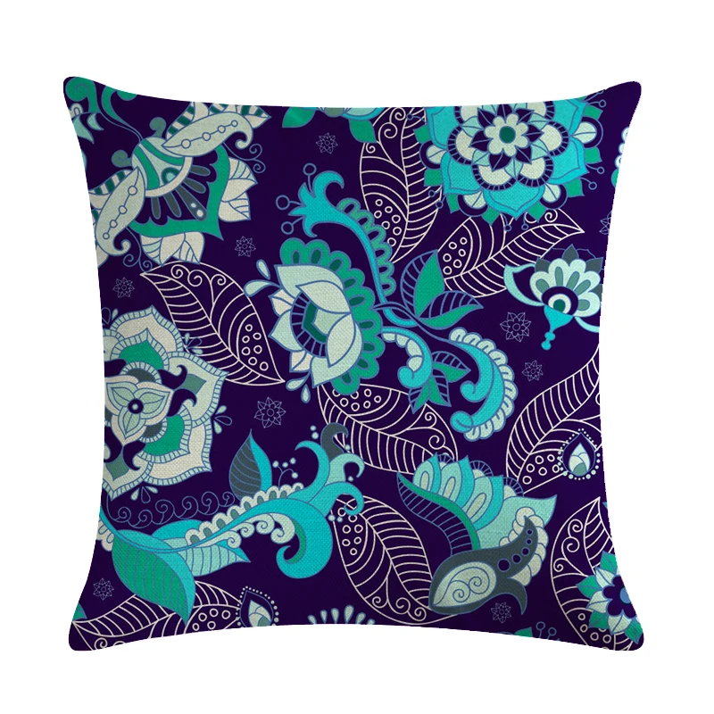 Boho Paisley Oriental Floral Pattern Navajo Geometric Prints Fantasy Petal Flowers Gorgeous Cushion Cover Sofa Throw Pillow Case