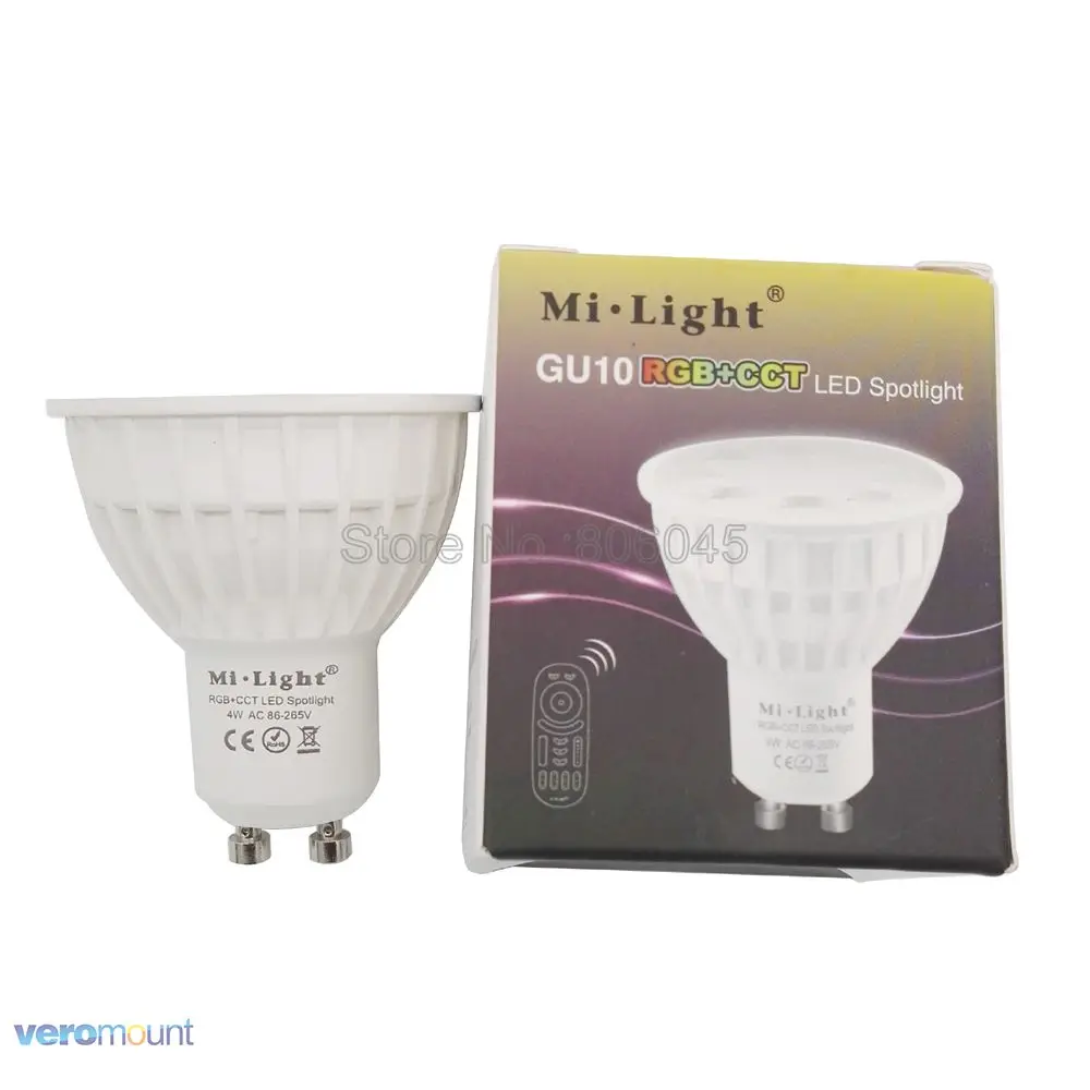 MiLight GU10 4W RGB+ CCT Светодиодный прожектор FUT103 110V 220V полноцветный пульт дистанционного управления смарт-лампа WiFi Совместимость 4-зоны дистанционного управления