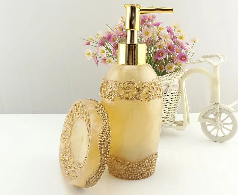 

Bathroom Set Shower Gel Refillable Bottle Bathroom Accessories Toothbrush Holder 5pcs/set