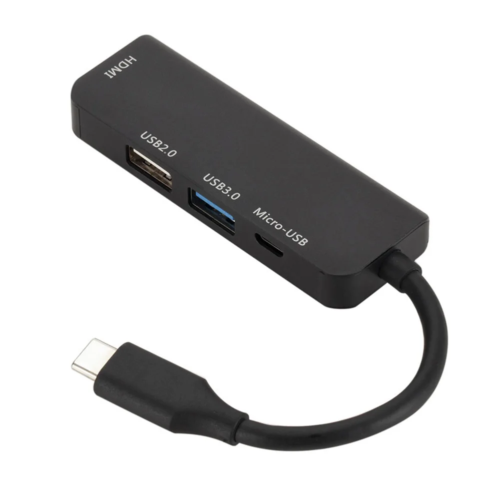 Металлический концентратор USB 3 0 2 адаптер 4 порта Tpye-C для микро игры HDMI черный